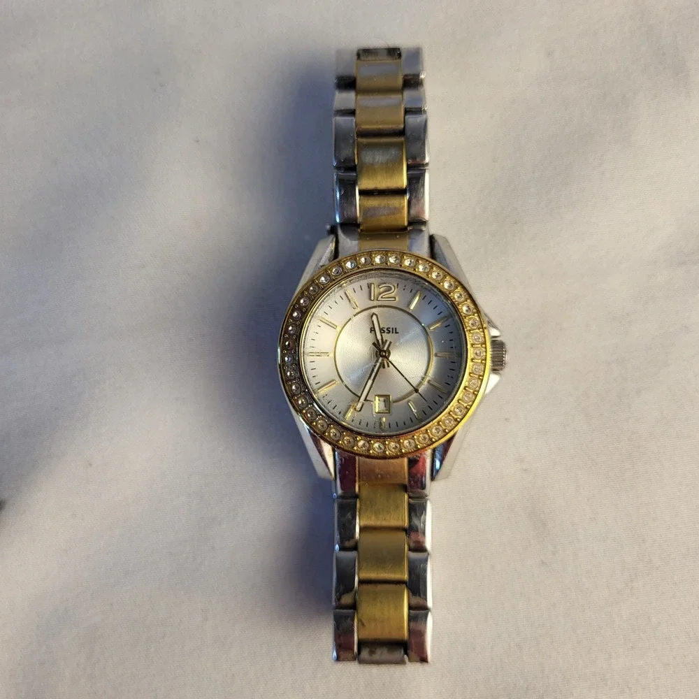 Fossil Gold/Silver Tone Women's Watch - Parts Untested